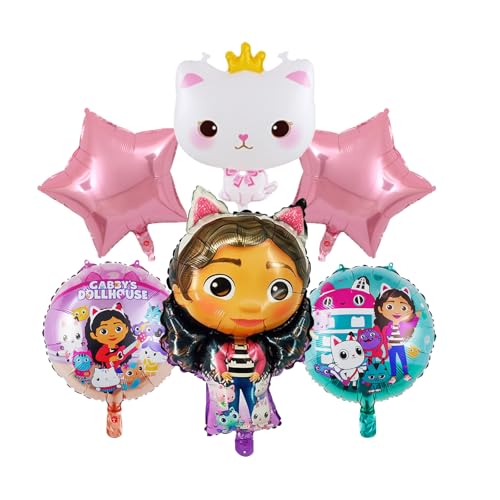 Set mit 6 niedlichen Luftballons zum Geburtstag für Mädchen, Katzen, Dekoration, Geburtstag für Kinder, Cartoon, Folienballons, Deko zum Geburtstag für Mädchen Set mit 6 niedlichen Luftballons zum Geburtstag für Mädchen, Katzen, Dekoration, Geburtstag für Kinder, Cartoon, Folienballons, Deko zum Geburtstag für Mädchen von Krilucly
