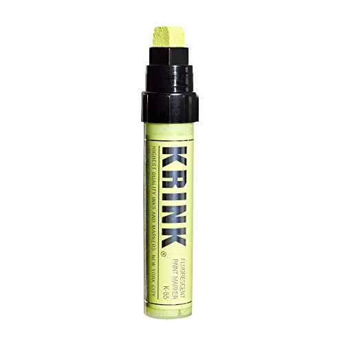 Krink K-55 Acrylic Paint Marker, 15mm Block Nib, Fluorescent Yellow (K-55 Yellow) von Krink
