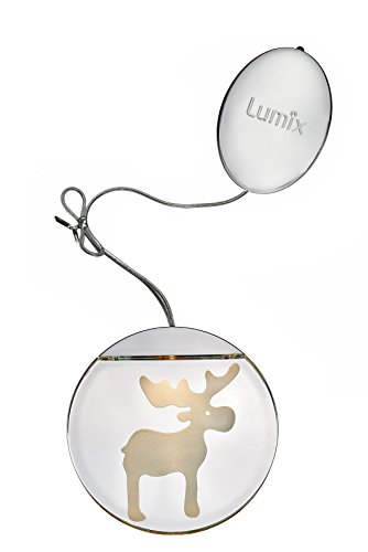Lumix® LED Deco Light Elch Rentier inkl. Batterien Acrylglas Warmweiß Weihnachtsdekoration Christbaum Fenster 10cm 76103 von Lumix