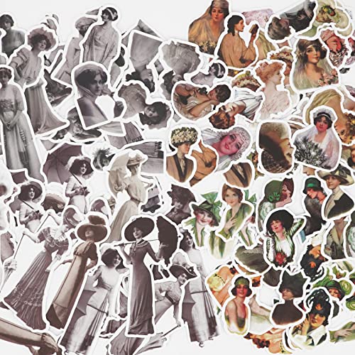 140 Stück Vintage Sticker Menschen, Scrapbooking Sticker Retro Damen Dekorative Aufkleber für Sammelalbum, Bullet Journaling, Scrapbook Zubehör.… von Kriovoa