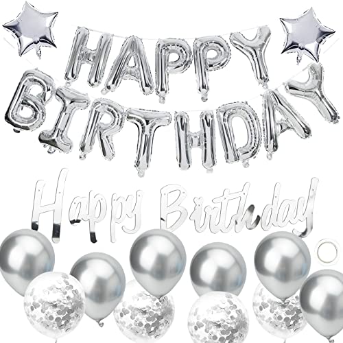 Luftballons Geburtstag Dekoration Happy Birthday Girlande Luftballons Party Deko Silber Happy Birthday Deko mit Luftballons Girlanden Konfetti Ballons für Geburtstags dekoration. Luftballons Geburtstag Dekoration Happy Birthday Girlande Luftballons Party Deko Silber Happy Birthday Deko mit Luftballons Girlanden Konfetti Ballons für Geburtstags dekoration. von Kriovoa
