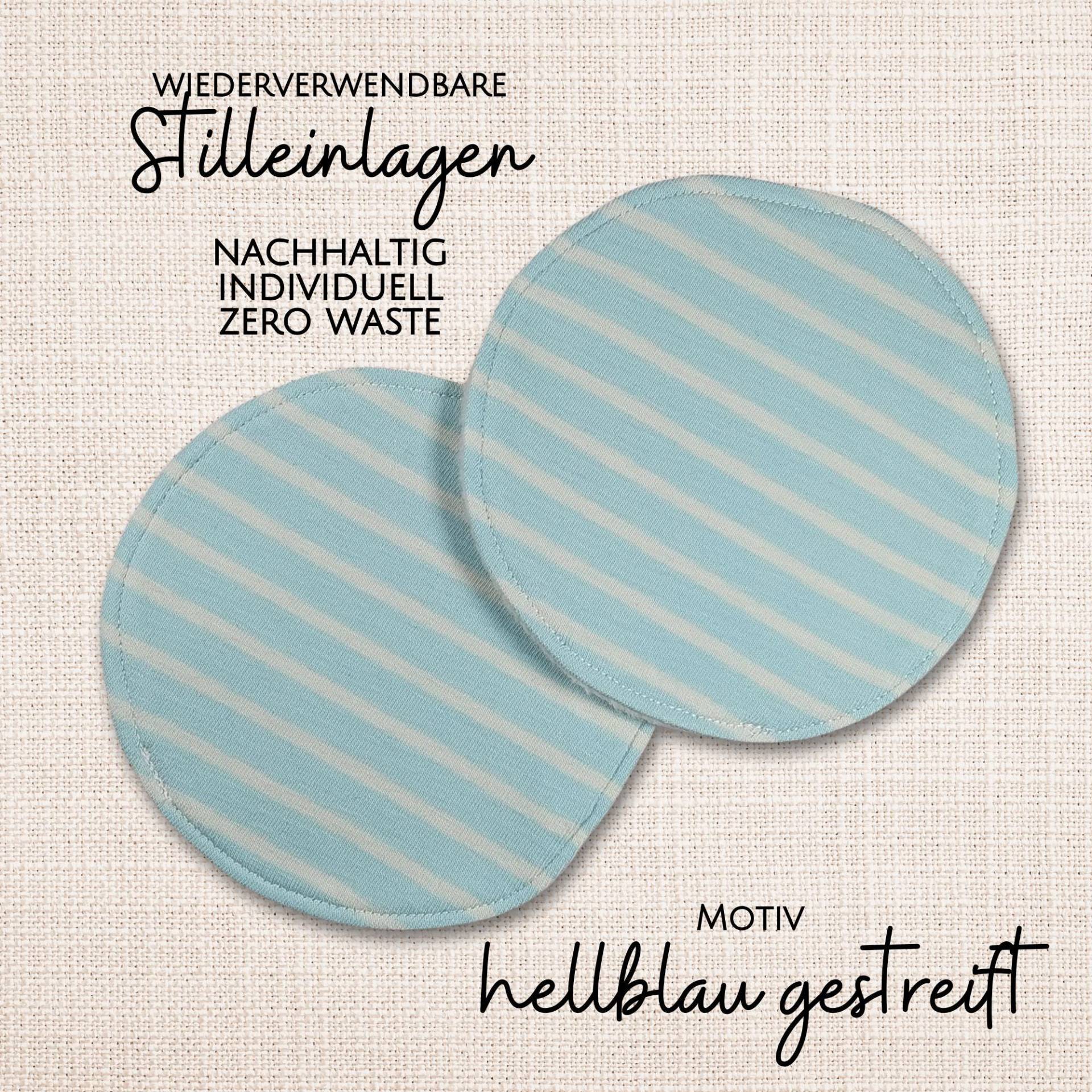 Waschbare - Wiederverwendbare Stilleinlagen Stillpads Aus Bio Öko Baumwolle "Hellblau Gestreift" Waschbare - Wiederverwendbare Stilleinlagen Stillpads Aus Bio Öko Baumwolle "Hellblau Gestreift" von Kristallnadel