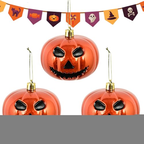 Krmoau Halloween Deko | 3-teilige Kürbis Deko | Horror Anhänger Mehrfach Verwendung von Krmoau