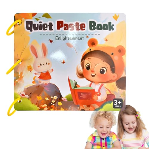 Krmoau Lernaufkleberbücher für Kinder, wiederverwendbares Aufkleberbuch,Sensorisches Spielzeug Animal Sticker Book Vorschulaktivität - Kinderspielzeug interaktive Feinmotorik -Fähigkeiten von Krmoau