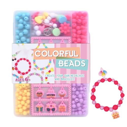 Krmoau Perlen Für Armbänder,Perlen Set Für Armbänder | Tragbare Bastelaktivitäten Hobby Bastelbedarf | Spielzeug Set Für Mädchen Kinder von Krmoau