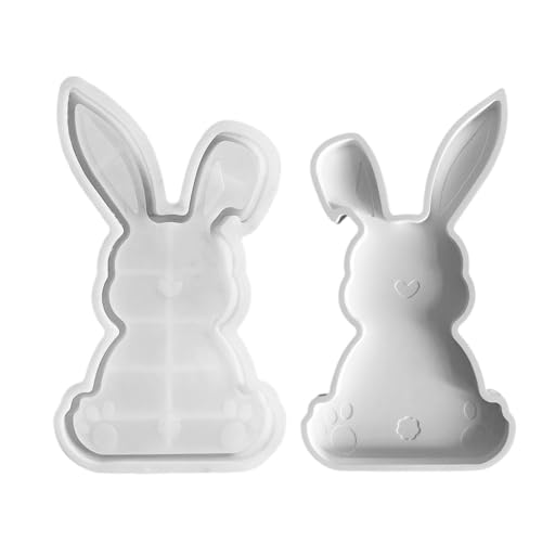 Krmoau Silikonformen Gießformen Ostern, Osterhase Harzform Silikon Epoxidharz Gussform, Schmuckhalterform In Hasenform, Tablettformen In Hasenform Für Bastelarbeiten Und Heimdekoration von Krmoau