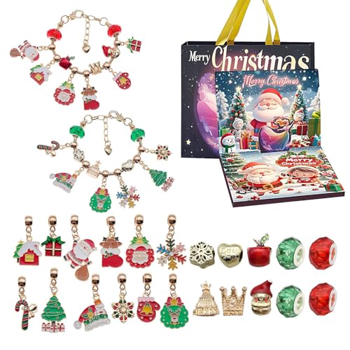 Schmuck Adventskalender 2025, 24 Tage Countdown Kalender Mit Kleine Prinzessin Charm Perlenarmband Set, Handgefertigtes Perlenset Für Frauen Mädchen Kinder von Krmoau