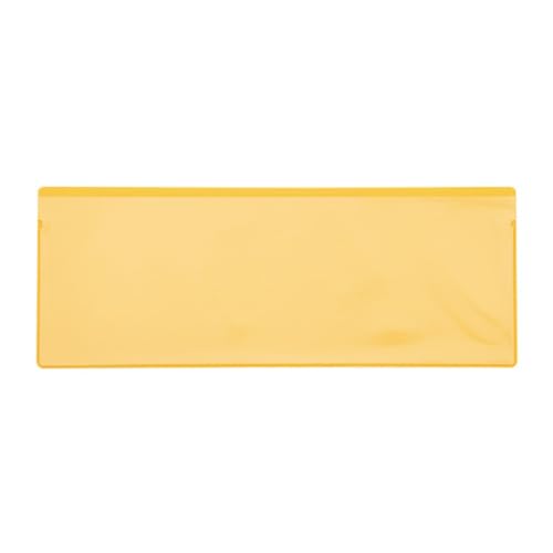 Etikettentaschen für KLTs, 210 x 80 mm, gelb,Öffnung: Längsseite, 25 Stück von Krog