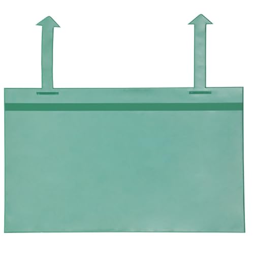 Gitterboxtaschen mit Laschen, A4 quer, grün,Öffnung: Längsseite, 25 Stück von Krog