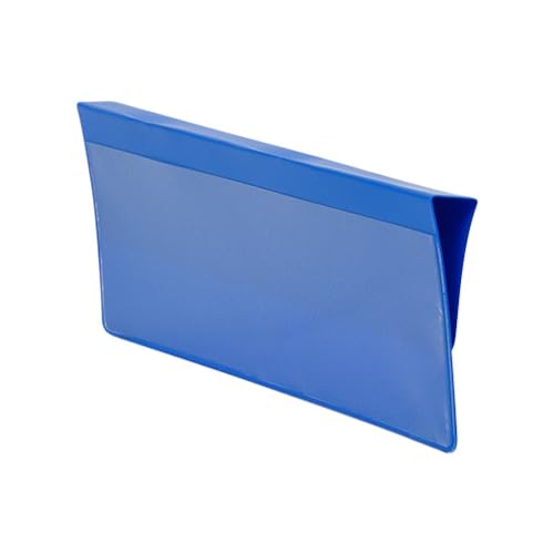 Kennzeichnungstaschen für Aufsatzrahmenteiler,blau,160 x 60 mm, mit 12 mm Falz, Öffnung: Schmalseite, 25 Stück von Krog