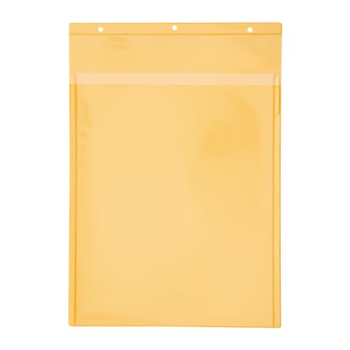 Kennzeichnungstaschen selbstklebend, A4 hoch, gelb,Öffnung: Schmalseite, mit Klappe, 2 Klebestreifen, 25 Stück von Krog