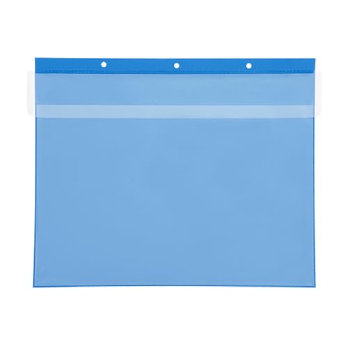 Kennzeichnungstaschen selbstklebend, A4 quer, blau,Öffnung: Längsseite, mit Klappe, 2 Klebestreifen, 25 Stück von Krog