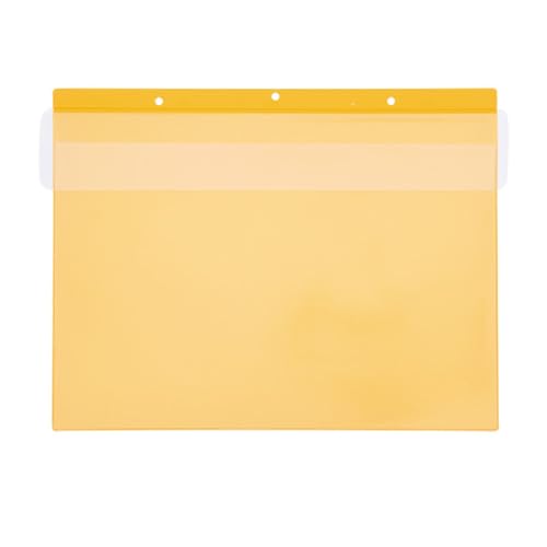 Kennzeichnungstaschen selbstklebend, A4 quer, gelb,Öffnung: Längsseite, mit Klappe, 2 Klebestreifen, 25 Stück von Krog