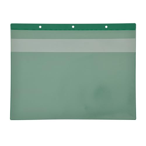 Kennzeichnungstaschen selbstklebend, A4 quer, grün,Öffnung: Längsseite, mit Klappe, 2 Klebestreifen, 25 Stück von Krog