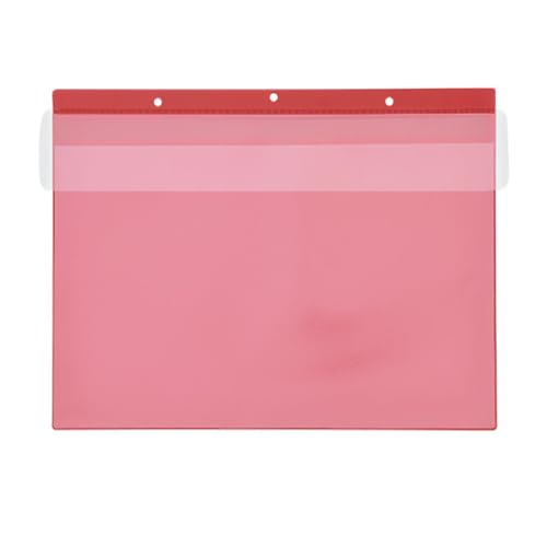 Kennzeichnungstaschen selbstklebend, A4 quer, rot,Öffnung: Längsseite, mit Klappe, 2 Klebestreifen, 25 Stück von Krog