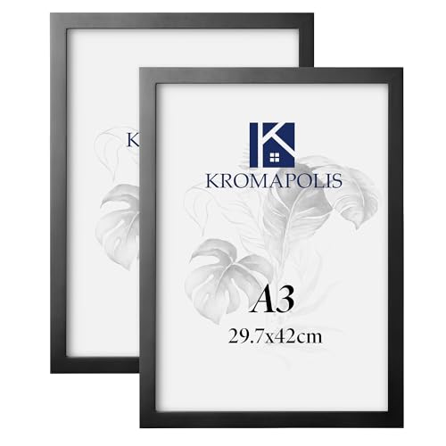 Kromapolis Schwarze Bilderrahmen aus echtem Holz DIN A3 30 x 42 cm | Bilderrahmen aus Holz für 29,7 x 42cm Bilder | Hochwertiger Holzbilderrahmen | Poster-Rahmen aus Echtholz Kromapolis Schwarze Bilderrahmen aus echtem Holz DIN A3 30 x 42 cm | Bilderrahmen aus Holz für 29,7 x 42cm Bilder | Hochwertiger Holzbilderrahmen | Poster-Rahmen aus Echtholz von Kromapolis