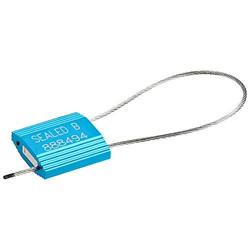 Kronsguard Kabelplombe Cable Lock Ø 1.5 aus Stahl und Aluminium, 10 Stück blau von Kronsguard