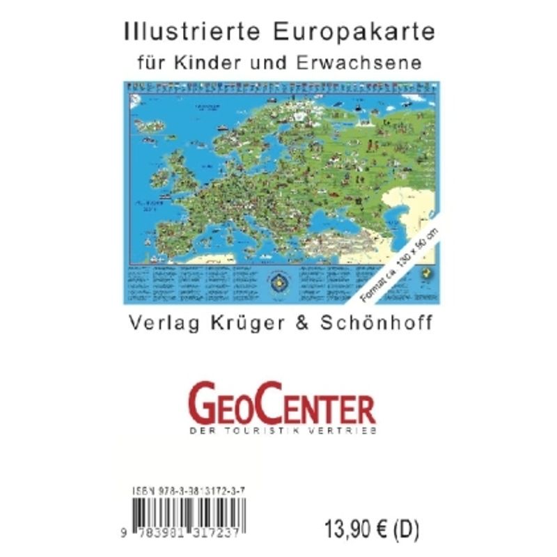 Europa, Planokarte, Karte (im Sinne von Landkarte) von Krüger & Schönhoff