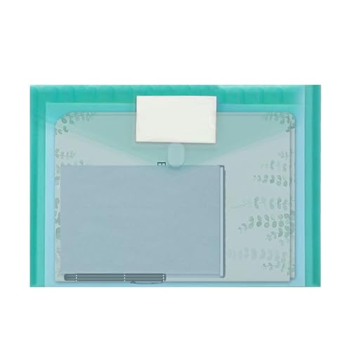 Krujecnt Aktentaschen mit Knöpfen, bunte Ordner für Akten - Dokumenten-Organizer mit Druckknopf im A4-Format - Wasserdichte, durchsichtige Aktentaschen, aufsteckbares Design für Dokumente, Rechnungen, von Krujecnt