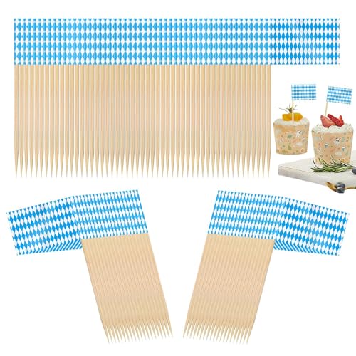 Krujecnt Essen Zahnstocher Fähnchen | Bayern Fahnen Cupcake Deko Stecker,100 Stück Essbare Holzstäbchen Für Fingerfood Charcuterie Garten Küchendekoration Krujecnt Essen Zahnstocher Fähnchen | Bayern Fahnen Cupcake Deko Stecker,100 Stück Essbare Holzstäbchen Für Fingerfood Charcuterie Garten Küchendekoration von Krujecnt