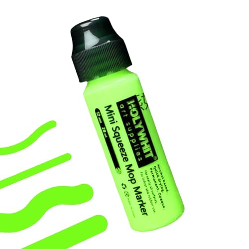 Krujecnt Graffiti-Marker, Mop-Graffiti-Marker - 12 mm/20 ml Acryl-Farbmarker mit Keilspitze - Nachfüllbarer, schnell trocknender fluoreszierender Signaturstift, Graffiti-Zubehör für Metall, Glas Krujecnt Graffiti-Marker, Mop-Graffiti-Marker - 12 mm/20 ml Acryl-Farbmarker mit Keilspitze - Nachfüllbarer, schnell trocknender fluoreszierender Signaturstift, Graffiti-Zubehör für Metall, Glas von Krujecnt