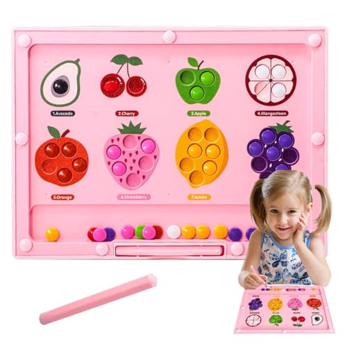 Krujecnt Magnetfarbe und Zählerlabyrinth, Magnetic Labyrinth Board, Früheres Lernen Spielset für Baby, Farbsortierung Fruchtler von Krujecnt