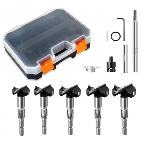 10 tlg Forstnerbohrer Set, Multifunktionales Holzbohrer Lochfräser Schlangenbohrer Set Mit Verlängerungsstange, M10 Verbindungsstange Holzbohrer 15mm, 20mm, 25mm, 30mm, 35mm für Alle Holz Arten 10 tlg Forstnerbohrer Set, Multifunktionales Holzbohrer Lochfräser Schlangenbohrer Set Mit Verlängerungsstange, M10 Verbindungsstange Holzbohrer 15mm, 20mm, 25mm, 30mm, 35mm für Alle Holz Arten von Kryvella