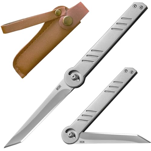 Kryvex Klappmesser Taschenmesser, EDC Einhandmesser, Tanto Klappmesser mit klinge aus Edelstahl, Scharfes Messer für Camping, Geschenk für Männer (012-XF) von Kryvex