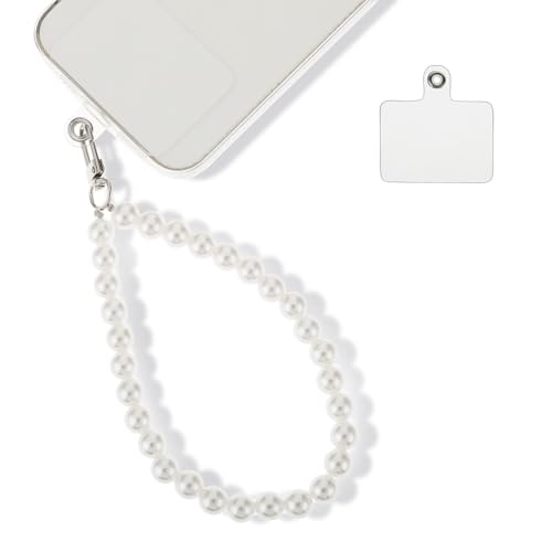 Kryzalite Perle Handygurte Schlüsselband, Handykette mit Universal Handyband - Stilvolles Design für einen sicheren Halt von Ihrem Handy und Schlüsseln (Weiß) von Kryzalite