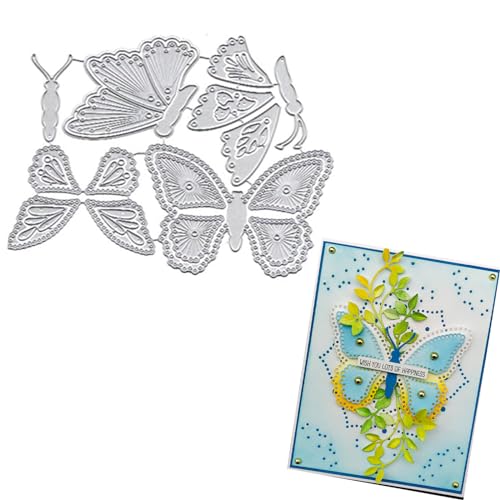 Kryzalite Schmetterlings-Stichstanze, Schmetterlinge, Nähen, Metall-Stanzform für handgemachte Kartenherstellung, Scrapbooking, Album, Papier-Bastelvorlage von Kryzalite