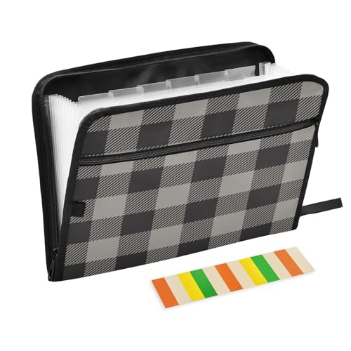 Fächermappe, Akkordeon-Dokumenten-Organizer, 13 Taschen, Briefgröße, mit Klebeetiketten, Grau / Schwarz Fächermappe, Akkordeon-Dokumenten-Organizer, 13 Taschen, Briefgröße, mit Klebeetiketten, Grau / Schwarz von Ksajwzf