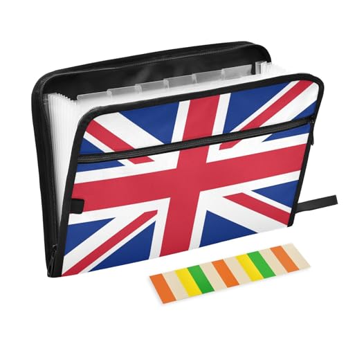Fächermappe, England, britische Flagge, Reißverschluss, Akkordeon-Dokumenten-Organizer, 13 Taschen, Briefgröße mit Klebeetiketten, Union Jack Fächermappe, England, britische Flagge, Reißverschluss, Akkordeon-Dokumenten-Organizer, 13 Taschen, Briefgröße mit Klebeetiketten, Union Jack von Ksajwzf
