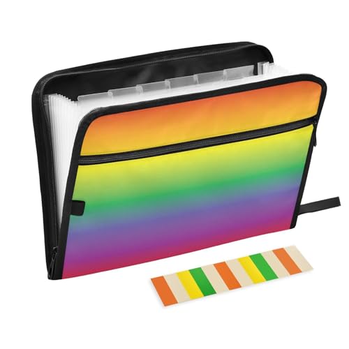 Fächermappe, abstraktes Regenbogen-Design, Batikdesign, Reißverschluss, Akkordeon-Dokumenten-Organizer, 13 Taschen, Briefgröße, mit Klebeetiketten, bunt Fächermappe, abstraktes Regenbogen-Design, Batikdesign, Reißverschluss, Akkordeon-Dokumenten-Organizer, 13 Taschen, Briefgröße, mit Klebeetiketten, bunt von Ksajwzf