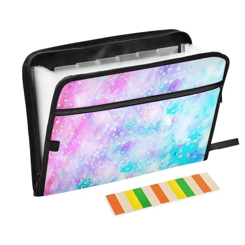 Fächermappe, bunt, abstrakte Lichter, Reißverschluss, Akkordeon-Dokumenten-Organizer, 13 Taschen, Briefgröße mit Klebeetiketten Fächermappe, bunt, abstrakte Lichter, Reißverschluss, Akkordeon-Dokumenten-Organizer, 13 Taschen, Briefgröße mit Klebeetiketten von Ksajwzf