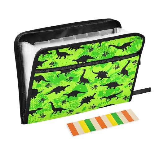 Fächermappe, niedliche Dinosaurier, Pfotenmotiv, Reißverschluss, Akkordeon-Dokumenten-Organizer, 13 Taschen, Briefgröße, mit Klebeetiketten, Tier-Dino Fächermappe, niedliche Dinosaurier, Pfotenmotiv, Reißverschluss, Akkordeon-Dokumenten-Organizer, 13 Taschen, Briefgröße, mit Klebeetiketten, Tier-Dino von Ksajwzf