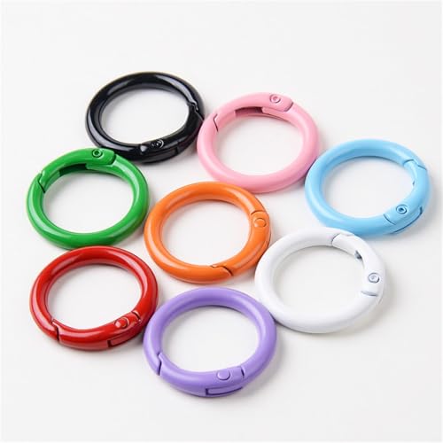 40 Stück 24 mm Feder-O-Ringe in 8 Farben – runde Karabiner-Clips, Schlüsselring-Schnallen und Schnappverschlüsse – farbig beschichtete Metallverschlüsse für Schlüsselanhänger, Taschen, Bastelarbeiten 40 Stück 24 mm Feder-O-Ringe in 8 Farben – runde Karabiner-Clips, Schlüsselring-Schnallen und Schnappverschlüsse – farbig beschichtete Metallverschlüsse für Schlüsselanhänger, Taschen, Bastelarbeiten von Ksheria