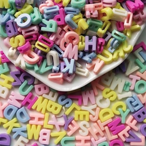 Große Alphabet-Buchstaben-Perlen, A-Z, lose Kunststoffperlen mit Aufbewahrungsbox, für Schmuckherstellung, Armbänder, Halsketten, Schlüsselanhänger (Macaron-Bonbonfarben) von Ksheria