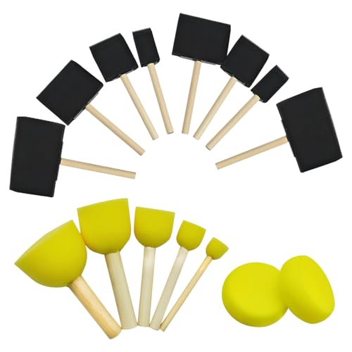 Schwamm-Pinsel-Set – 15-teiliges Schaumstoff-Pinsel-Set in verschiedenen Größen (runde Schaumstoffschwämme, runder Malschwamm für Aquarelle und Acryl, ideal für Künstler, Gesichtsmalerei (8 Größen im Schwamm-Pinsel-Set – 15-teiliges Schaumstoff-Pinsel-Set in verschiedenen Größen (runde Schaumstoffschwämme, runder Malschwamm für Aquarelle und Acryl, ideal für Künstler, Gesichtsmalerei (8 Größen im von Ksheria