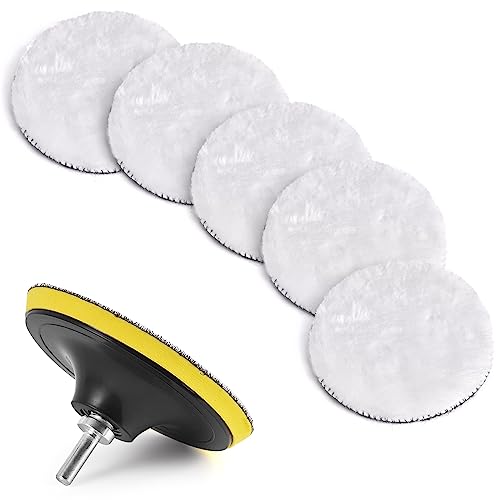 Kshineni 125mm Wolle Polierpads, 7tlg Auto Polierhaube Lammfell Pad Polierpads Wolle Polieraufsatz Akkuschrauber Set für Poliermaschine Schleifmaschine zum Polieren,Schleifen,Wachse Kshineni 125mm Wolle Polierpads, 7tlg Auto Polierhaube Lammfell Pad Polierpads Wolle Polieraufsatz Akkuschrauber Set für Poliermaschine Schleifmaschine zum Polieren,Schleifen,Wachse von Kshineni