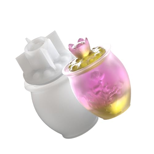 Große Silikonbehälter Schimmel Blumenspeicher Jar Form Epoxidharz Kerzenhalter Formen Handgefertigtes Hausdekoration von Ksikdeg