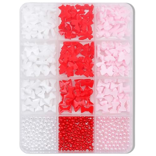 Ksikdeg 12 Gitter 3D-Schleifen, gemischte Form, Nägel, Kunst, Schleife, Nägel, Kunst-Dekorationen für Frauen von Ksikdeg