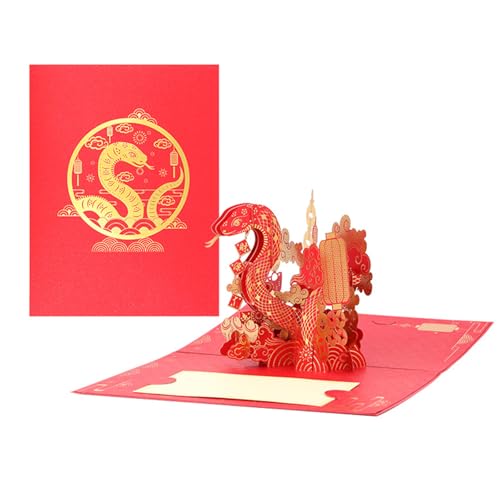 Ksikdeg 3D Popup Neujahrskarte Goldfolie 2025 Schlangenjahr Grußkarte mit Umschlag Handgemachtes Geschenk für Frühling Ksikdeg 3D Popup Neujahrskarte Goldfolie 2025 Schlangenjahr Grußkarte mit Umschlag Handgemachtes Geschenk für Frühling von Ksikdeg
