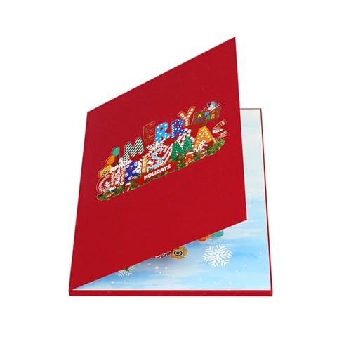 Ksikdeg 3D Popup Weihnachtskarte mit Lichtern und Weihnachtsmelodie zarte Festivaldekoration von Ksikdeg