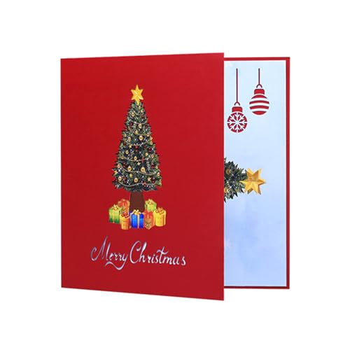 Ksikdeg 3D-Weihnachtsbaum-Popup-Grußkarte, feierliche 3D-Weihnachtsbaum-Grußkarte, einfach zu falten und zu schreiben, Papierkarte von Ksikdeg