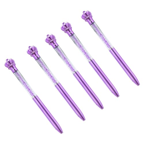 Ksikdeg 5 Stück Kronen-Kugelschreiber, dekorativer Stift, 1,0 mm, Schreibstift, Unterschriften, Schreibwaren für Studenten von Ksikdeg