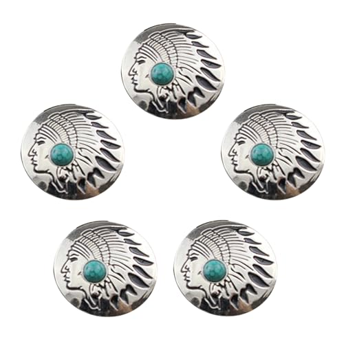Ksikdeg 5 Stück Türkisimitat-Knöpfe, 25 mm, rund, Blumenknöpfe, Kleidung, Leder, dekorative Knöpfe Ksikdeg 5 Stück Türkisimitat-Knöpfe, 25 mm, rund, Blumenknöpfe, Kleidung, Leder, dekorative Knöpfe von Ksikdeg