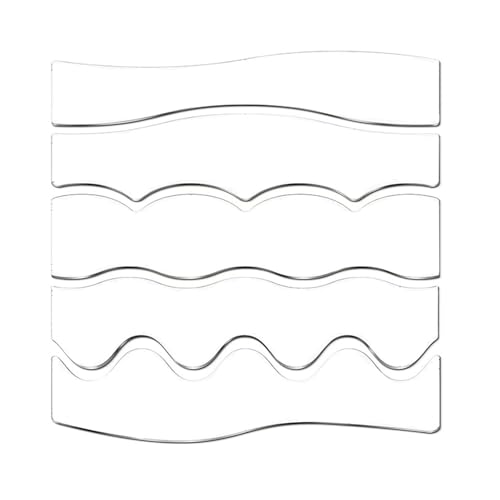 Ksikdeg 5 x transparente Acryl-Quilt-Lineale, Quilt-Vorlagen, Winken, Quilten, Lineale für Patchwork von Ksikdeg