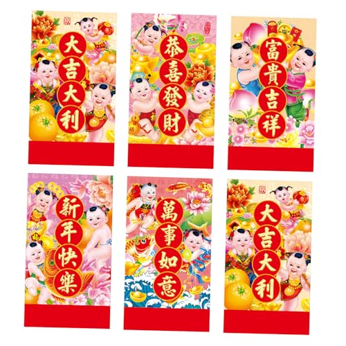 Ksikdeg Briefumschläge für traditionelles Frühlingsfest 2025, Schlangenjahr, Geldpakete, Papiertüte, Hongbao, 6 Stück Ksikdeg Briefumschläge für traditionelles Frühlingsfest 2025, Schlangenjahr, Geldpakete, Papiertüte, Hongbao, 6 Stück von Ksikdeg