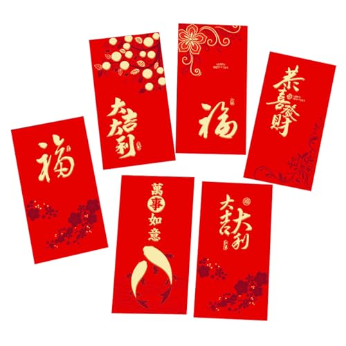 Ksikdeg Briefumschläge für traditionelles Frühlingsfest 2025, Schlangenjahr, Geldpakete, Papiertüte, Hongbao, 6 Stück von Ksikdeg