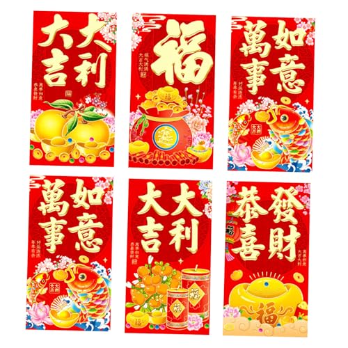 Ksikdeg Briefumschläge für traditionelles Frühlingsfest 2025, Schlangenjahr, Geldpakete, Papiertüte, Hongbao, 6 Stück Ksikdeg Briefumschläge für traditionelles Frühlingsfest 2025, Schlangenjahr, Geldpakete, Papiertüte, Hongbao, 6 Stück von Ksikdeg